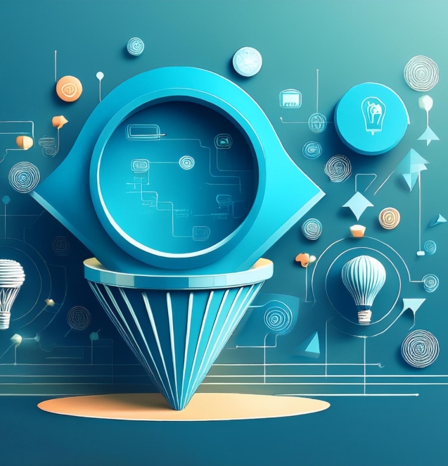 Firefly create an image for Effective Marketing Funnel Strategies Banner with Interest Icons and col